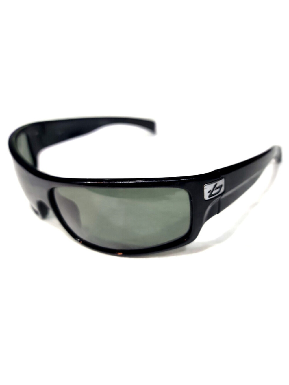 Bolle Black Rectangle Gray Wrap Sunglasses
